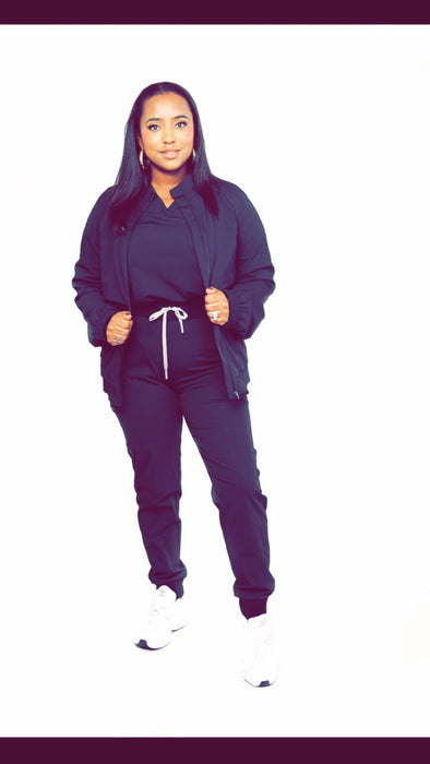 Black Crafted two-piece scrub set